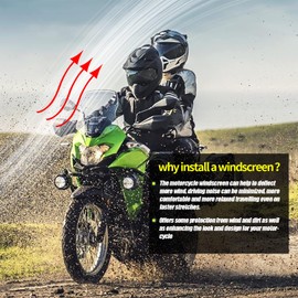 Motorcycle Windshield Deflector Double Bubble Windscreen Fit for Versys-X300 Versys-X250 2017 2018 2019 2020 2021 2022 2023 2024 2025 Wind Shield Screen Visor Flyscreen, Smoke