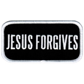Jesus Forgives Patch Embroidered Iron-On Religious Christian Emblem