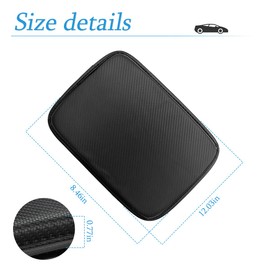 AUCELI Car Center Console Cover, Auto Armrest Protector Pad, Carbon Fiber PU Leather Seat Box Cover, Waterproof Middle Consoles Cushion for Arm Rest, Car Accessories for Truck SUV