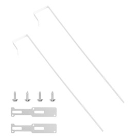 INCREWAY 2 Height Adjustable Door Mirror Hanger Set w Protective Linin Hooks Mirror Brackets Set, White