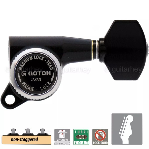 GOTOH NEW Gotoh SG381-07 MGT 6 In-Line Set Locking Tuners