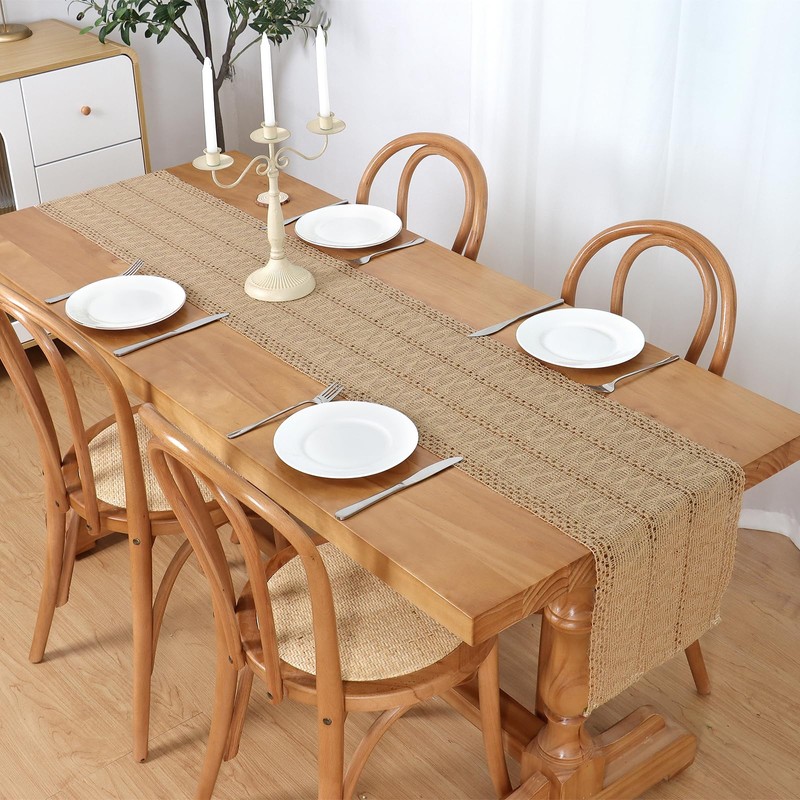 Dremisland Jute Table Runner Boho Decoration Natural Jute Table Runner