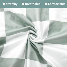 DILIMI Nursing Pillow Cover, Stretchy Removable Case for Breastfeeding Pillows, Ultra Soft Comfortable Slipcover for Baby Girl and Boy, Checkerboard Grid