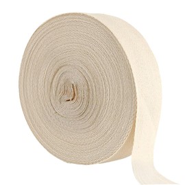 Cotton Tape Bias Binding, 3 cm x 50 m / 1.18 in x 164 Foot Beige Seam Tape Webbing Cotton Tape, Hem Tape for Sewing, Herringbone Stitch, Cotton Tape Webbing, Suitable for Sewing, DIY Crafts