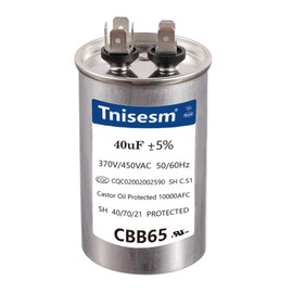 Tnisesm 40uF CBB65 Capacitor MFD 370V 450VAC Motor Running for Air Conditioner 50/60Hz for AC Motor Run or Fan Start and Cool or Heat Pump Air Conditione
