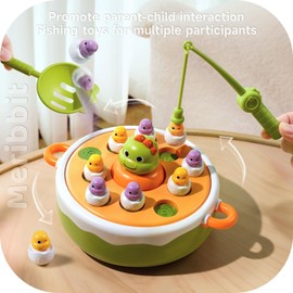 Fishing Game Toys, Magnetic Fishing Game for Kids Gifts for 3 4 Year Old Boy Girl, 4-in-1 Magnetic Toy Montessori and Motor Skills Educational