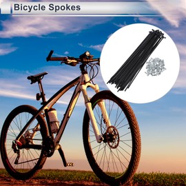RATCHROLL 1 Set Universal Bicycle Spokes 13G 169mm Length Bike Wheel Spokes Nipple Black 45 Steel