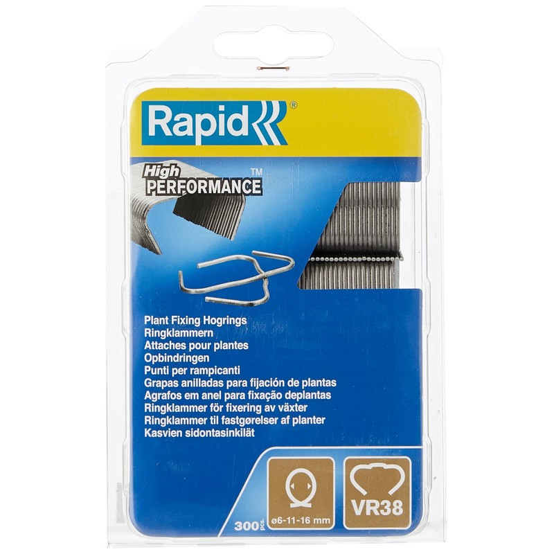 Rapid High Performance Galvanised Garden Hog Rings, 6-16 mm, 300