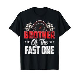 1 year old racing car fast one birthday 1st Family Brother T-Shirt