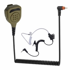 WODASEN Waterproof Radio Speaker Mic Walkie Talkie Microphone Handheld Shoulder Lapel Mic for TLK-100 SL300 SL3500 SL3500e SL1600 SL2600 SL7550e SL7580e (129, Tan)