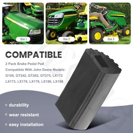 ZHIXING 2 Pack Lawn Mower Brake Pedal Pad M111056 Compatible with JohnDee-re Sabre Scott Lawn Mower Brake Pedal Pad GT262, GT275, LX172, LX173, 2148HV, 2254HV, 2354HV, S2048, S2348, S2554
