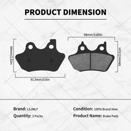 LSJWLY Front & Rear Brake Pads for Harley Softail FLSTCI FLSTC Heritage Classic 2000-2007/FXST Softail Standard 2000-2007 / FXSTB Night Train 2000-2007/ FXSTBI Night Train 2001-2006