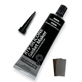 YAMAKATO RTV Gasket Maker, Black Silicone Sealant and 2 Thick Gasket Material Paper 160X290mm