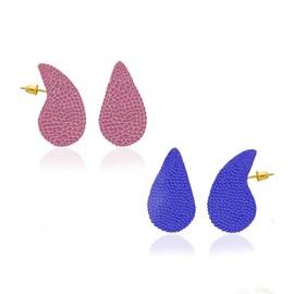 2 Pairs Gold Rhinestone Chunky Hoop Earrings Set Extra Large Colours Crystal Teardrop Earring Fashion Jewelry for Women Girls, Zinc, crystal