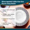 DecorLine Stunning White & Silver "Imperial" Soup Bowls - 12