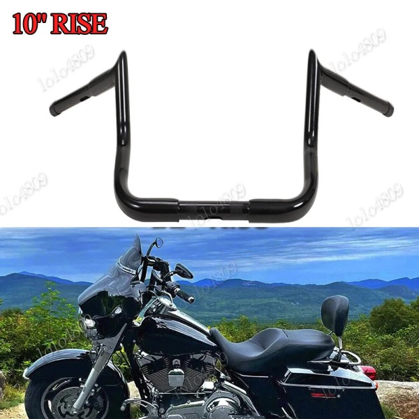 googs-7582 Gloss Black 10" Meathook Handlebars For Harley Electra Glide