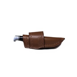 CARL THOMAS LEATHERS Crossdraw knife sheath. quality leather quality stitching. fix blade Nylon stitching. made to fit a buck 103. Knife holder.