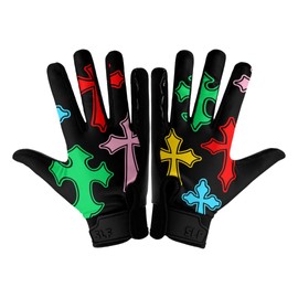 SLEEFS Adult Football Gloves for Men & Women - Wide Receiver Football Gloves with Sticky Grip for Catch Control - Lightweight, Breathable Fit - Durable Glove, Small