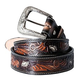 STARS & STRIPES WG-98 Leather Belt Western Clothing Cowboy Belt Brown, brown