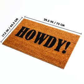 NINAMAR Howdy! Door Mat - Natural Coir - 29.5 x 17.5 inch