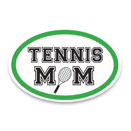 Magnet Me Up Tennis Mom with Tennis Racket Sports Oval Magnet Decal, 4x6 Inches, Heavy Duty Automotive Magnet for Car Truck SUV