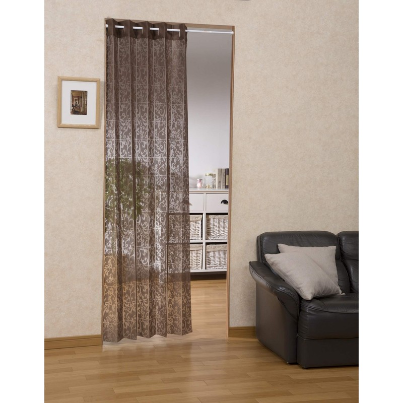 2 Panel Accordion Closet Curtain (Brown)