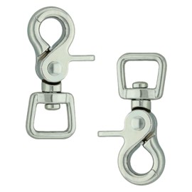 Set of 2 - 360 Degree Scissor Carabiners - Versatile Snaps for Reins and Leashes. For Horses and Dogs as well as Outdoor Activities (Chrome-Plated)