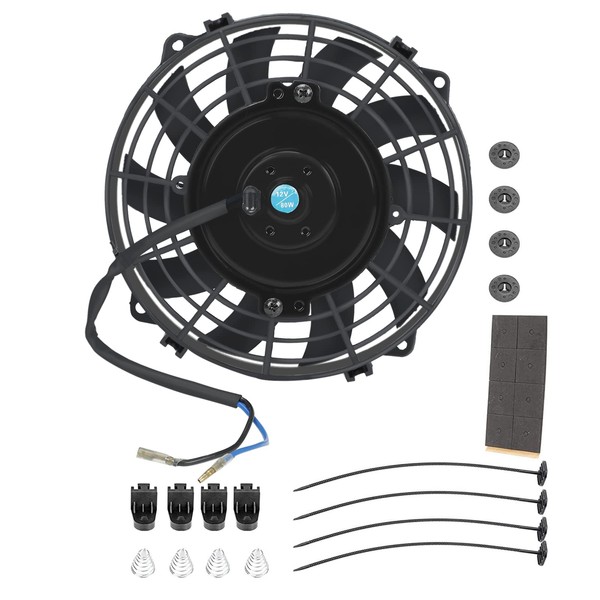 7" inch Black Slim Fan Push Pull Electric Radiator Cooling 12V 800 CFM Mount Kit Universal