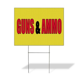 Fastasticdeals Weatherproof Yard Sign Guns & Ammo Promotion Business A Yellow Lawn Garden Other Military 24x18 Inches 1 Side Print