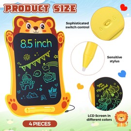 Zhehao 4 Pack LCD Writing Tablet 8.5 Inch Bulk, Lion Shape Doodle Board Drawing Tablet, Erasable Electronic Painting Drawing Pads Learning Toys Gift for Boys Girls