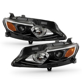 AKKON - Fits 2019-2020 Chevy Malibu [Halogen Type] Projector Chrome Headlights Pair Driver Left+Passenger Right 19 20