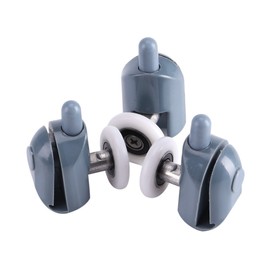 8Pcs Duschkabine Rollen Schiebetür Rolle Dusche Ersatzteile Glastürrolle (4 Oberrolle + 4 Unterrolle + Schraube + Deckel)(Single Wheel)