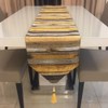 Classic European Style Table Runner Home Tablecover Decorative with Tassels
