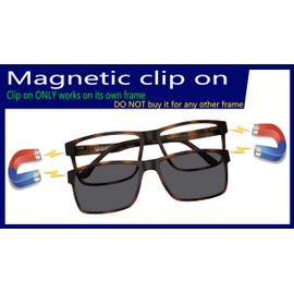 Circleperson Clip on Sunglasses for Men Magnetic glasses 2 in 1 Polarized Big Size 57-16 (Matte Black)