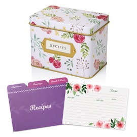 Kit de lata de recetas Jot & Mark, rosado, (Pink Peonies)