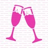 Champagne Glasses Stencil Template for Walls and Crafts - Reusable