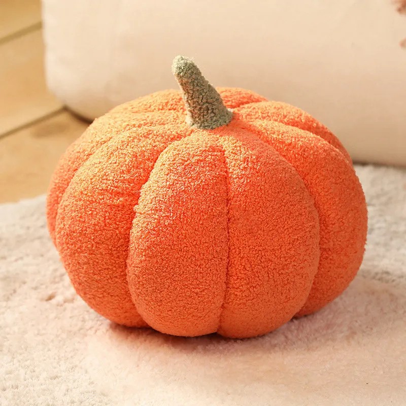 Plush Pumpkin Throw Pillow - Soft Cozy Nordic-Style Decorative Cushion