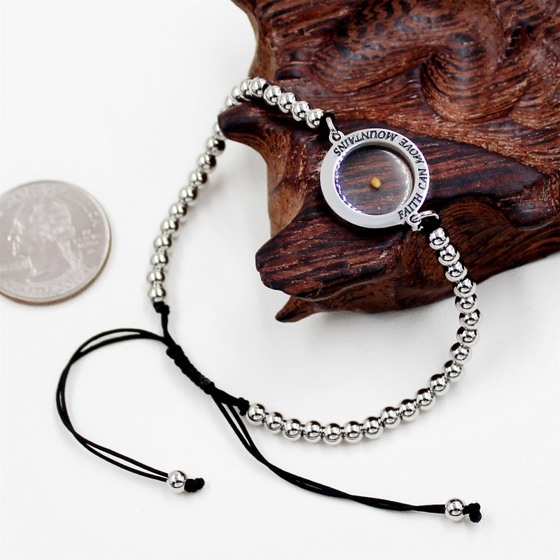 Yongxu Inspirational Faith Can Move Mountains Beaded Bracelet with Mustard