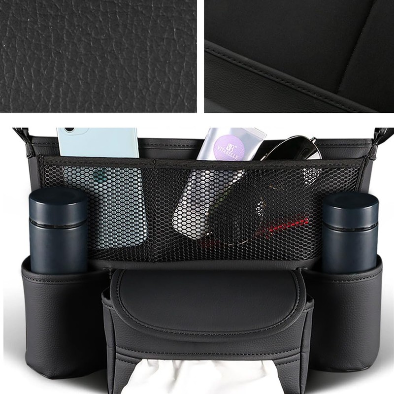 OtpOutopa Car Purse Holder Between Seats Car Organizer, Leather Large