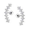 Arete curvado con circonita cúbica y acero inoxidable 316L, arete