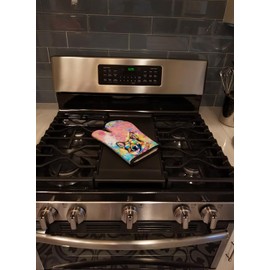 Caroline's Treasures DAC2510OVMT German Shepherd Hippie Dawg Oven Mitt Heat Resistant Thick Oven Mitt for Hot Pans and Oven, Kitchen Mitt Protect Hands, Cooking Baking Glove