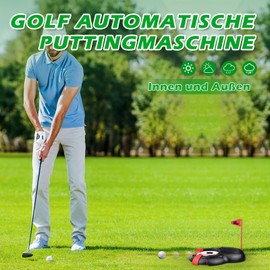 HPLSZCN Golf Automatic Putting Cup - Putting Trainer Automatic Putt Return with Red Light, Indoor Outdoor Yard Office Training Putter Practice, Golf Gifts for Men