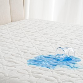 FIMOOL Waterproof Mattress Protector Queen Size Mattress Cover, Soft & Quiet Bed Protecotor Breathable Bedding Cover, Snug Fit Deep Elastic Pocket White-Cross