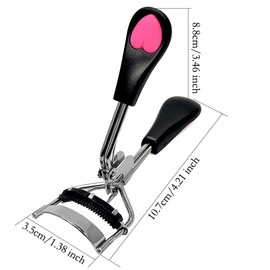 2 Pcs Eyelash Curler with Comb Stainless Steel Eye Lash Curler Wide Angle Eyelash Comb Eye Makeup Toolset for Girls