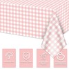 4 Pack Pink Gingham Tablecloths, Pink and White Checkered Tablecloths