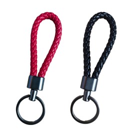 suaywo Pack of 2 Braided Leather Key Fob Leather Car Key Fob, c