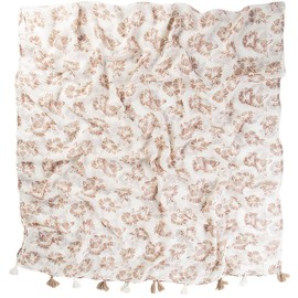 MAIRY Scarves for Women Linen Chic Floral Pattern Ladies Scarf Tassel Large Long Soft Lightweight Neckerchief Shawls and Wraps,180099