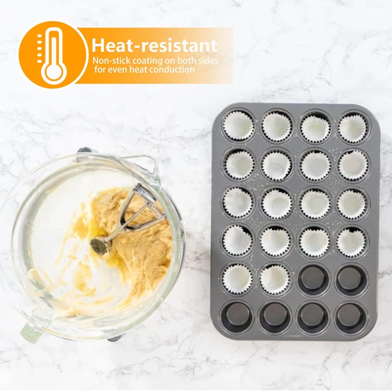 1000 Pcs White Mini Cupcake Liners, Greaseproof Small Muffin Liners