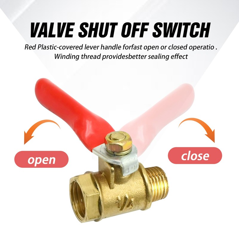 VIKKSAER 6 Pcs Ball Valve, 1/4" Heavy Duty Ball Valve