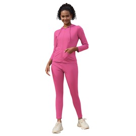 VICKISUI Conjunto de Ropa Activa para Mujeres, Ropa de Entrenamiento, Ropa de Gimnasio, chándal, Yoga, Jogging, chándal, 2 Piezas, Burgundy, L